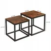 Table basse, ensemble de tables 2en1, loft, brun foncé Voir les images du produit 7
