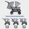 Geschwisterwagen 2 in 1, Doppelkinderwagen Faltbar Produktbild-Vorschau 3