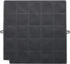 A square black activated carbon filter with a grid pattern. Produktbild-Vorschau