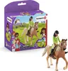 A toy horse and rider set with its packaging. Voir les images du produit