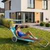 Sonnenliege mit Rädern mit Dach Klappliege Verstellbare Produktbild-Vorschau 6