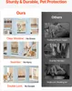 Comparison of a dog crate system with clear windows and double locks versus traditional fences and cages. Produktbild-Vorschau