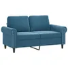 vidaXL 2-Sitzer-Sofa mit Zierkissen Blau 120 cm Samt Produktbild-Vorschau 3
