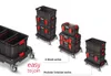 Various modular storage boxes stacked on wheeled carts, presented against a white background. Náhled obrázku produktu