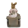 Clayre & Eef Figur Kaninchen 13x7x12 cm Rosa Beige Produktbild-Vorschau 2