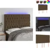 vidaXL LED Kopfteil Dunkelbraun 160x7x118/128 cm Stoff -  Produktbild-Vorschau 1