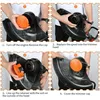 Four-panel instructional image showing how to replace a spool on a string trimmer. Produktbild-Vorschau