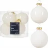 Weihnachtskugeln Glas 6cm x 6 Stück - Wollweiß transparent Produktbild-Vorschau 2