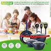 A family is cooking in a kitchen, with cookware prominently displayed in the foreground. Anteprima dell’immagine prodotto