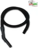 A black vacuum cleaner hose with a curved nozzle is laid out in a loop on a white background. A logo is present in the top right corner. Produktbild-Vorschau
