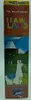 The image shows the side of a board game box for 'Llama Land'. Produktbild-Vorschau