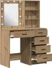 A vanity table with a mirror and drawers, set against a white background. Náhľad obrázku produktu
