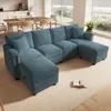 Merax Modulares Ecksofa, 4-Sitzer Sofa mit Stauraumhockern, Produktbild-Vorschau 5