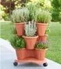 A tiered planter with various herbs and plants, set on a patio with a blurred garden background. Anteprima dell’immagine prodotto