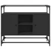 vidaXL Sideboard mit Glasplatte Schwarz 98x35x81 cm Produktbild-Vorschau 4