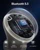 Close-up view of the internal components of a white earbud, highlighting Bluetooth 5.3 technology and other features. Anteprima dell’immagine prodotto