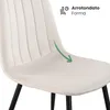 Set di 2 Sedie in velluto trapuntate LUMO Beige gambe nere Anteprima dell’immagine prodotto 6