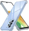 A clear protective phone case is shown from multiple angles, with a blurred phone screen visible inside. Produktbild-Vorschau