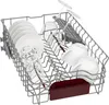A dishwasher basket filled with clean dishes, glasses, and cups. Produktbild-Vorschau