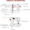 Diagram of a sewing machine with labels pointing to different parts. Produktbild-Vorschau