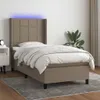 Design Möbel Boxspringbett mit Matratze & LED Taupe 90x190 Produktbild-Vorschau 1