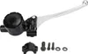 A motorcycle brake master cylinder assembly with attached reservoir and lever, along with mounting hardware, displayed against a white background. Voir les images du produit