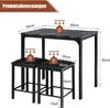 COSTWAY 3 teiliges Esstisch Set, Bartisch Set mit 2 Produktbild-Vorschau 7