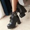 Bottes ASKSA Femme Talon Dentelle Bottes Courtes Bottines, Voir les images du produit 3