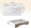 A diagram showing the dimensions of a white ceramic sink. Anteprima dell’immagine prodotto