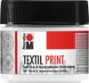 A close-up studio shot of a white jar of Marabu Textil Print fabric ink with a black lid. Produktbild-Vorschau
