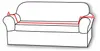 Sofabezug 4 Sitzer 235-300cm - Grau - Samt - Stretch Produktbild-Vorschau 4