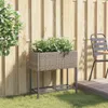 vidaXL Fioriera con ripiano in poly rattan grigio Anteprima dell’immagine prodotto 3