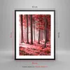 Gerahmtes Poster - Schwarzer Rahmen - Wald Rot Bäume - Produktbild-Vorschau 5
