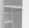 Interior view of a white wardrobe with shelves and a hanging rod. Produktbild-Vorschau