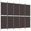 vidaXL 5-tlg. Paravent Braun 250x200 cm Stoff Produktbild-Vorschau 1