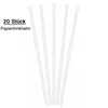 Strohhalm-Set aus Papier 20 Stück weiß 19,5 cm - Produktbild-Vorschau 2