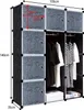 TWOLIIN DIY Regalsystem Kleiderschrank aus Kunststoff Produktbild-Vorschau 2