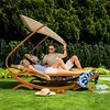 di volio Sonnenliege mit Dach Pionza - beige, Doppelliege Produktbild-Vorschau 6