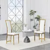 2er Set europäischer Minimalismus-Esszimmerstuhl, weißes Produktbild-Vorschau 3
