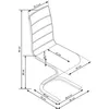 A diagram showing the dimensions of a chair. Voir les images du produit