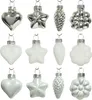 Weihnachtskugeln Glas Figuren Mix 4cm 12er Set - Winterweiß Produktbild-Vorschau 1