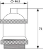 A technical drawing of a lamp socket with dimensions. Produktbild-Vorschau