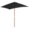 vidaXL Parasol avec mât en bois noir 150x200 cm Voir les images du produit 9