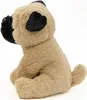 A plush toy pug sitting down, viewed from the side. Produktbild-Vorschau
