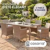 CASARIA® Salon de jardin 6 personnes polyrotin beige Voir les images du produit 3