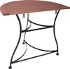 A half-round wooden table with a black metal frame, shown against a white background. Produktbild-Vorschau