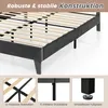 A close-up view of a bed frame, highlighting its construction and support features, with inset images detailing specific components. Náhled obrázku produktu
