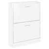 vidaXL Armoire à chaussures blanc brillant 59x17x81 cm Bois Voir les images du produit 4