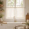 2 Stück Boho Scheibengardine mit Quasten Halbtransparent Produktbild-Vorschau 7