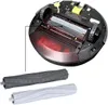 The underside of a robot vacuum cleaner with two replacement brush rollers shown below. Produktbild-Vorschau